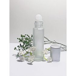 10 ml. tuščias stiklinis buteliukas su rutuliniu aplikatoriumi kvepalų aliejui